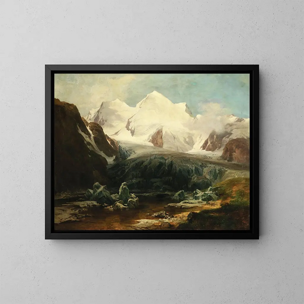 Een uitzicht op het Gurgler Eissee meer in de Ötztal Alpen, Tirol - Anton Hansch — ingelijst kunstwerk aan de muur