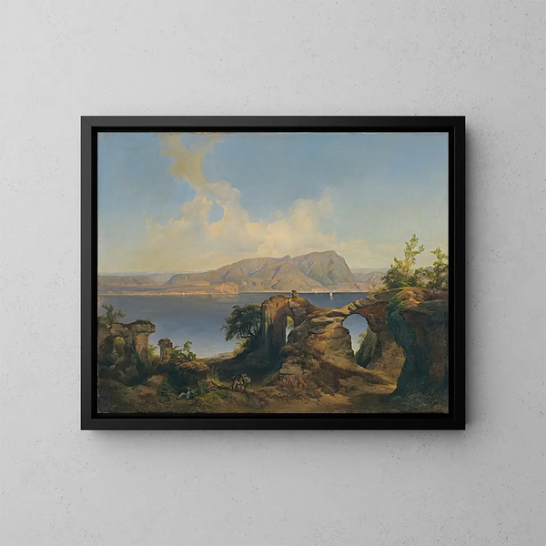Uitzicht op het Gardameer - Anton Hansch — ingelijst kunstwerk aan de muur