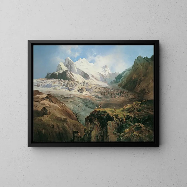 Le Stubaier Ferner en Tyrol - Anton Hansch — ingelijst kunstwerk aan de muur