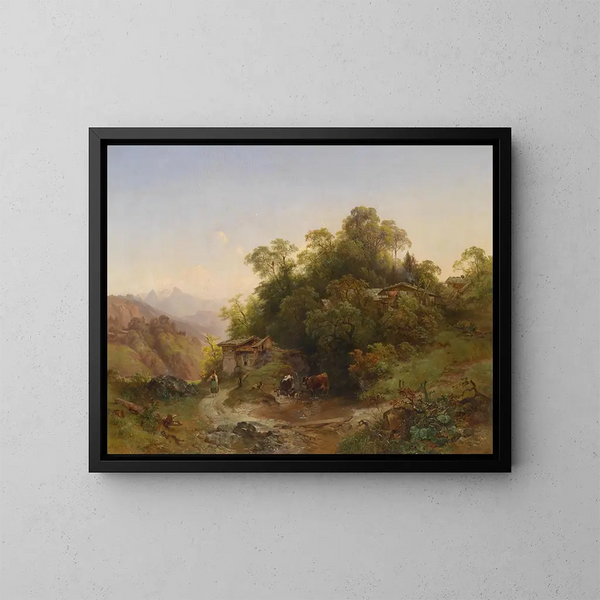 Het bosrijke grafveld - Anton Hansch — ingelijst kunstwerk aan de muur