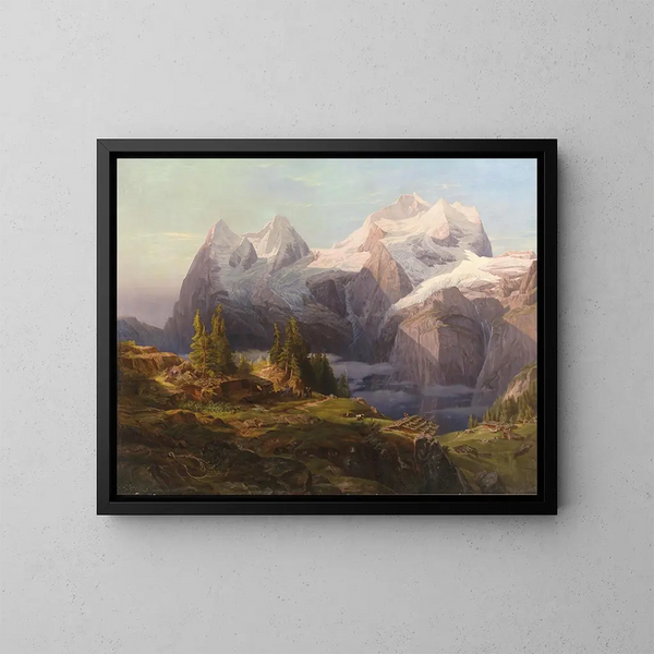 Eiger, Mönch en Jungfrau - Anton Hansch — ingelijst kunstwerk aan de muur