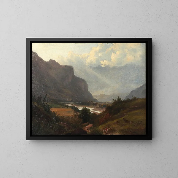 Golling nabij Salzburg - Anton Hansch — ingelijst kunstwerk aan de muur