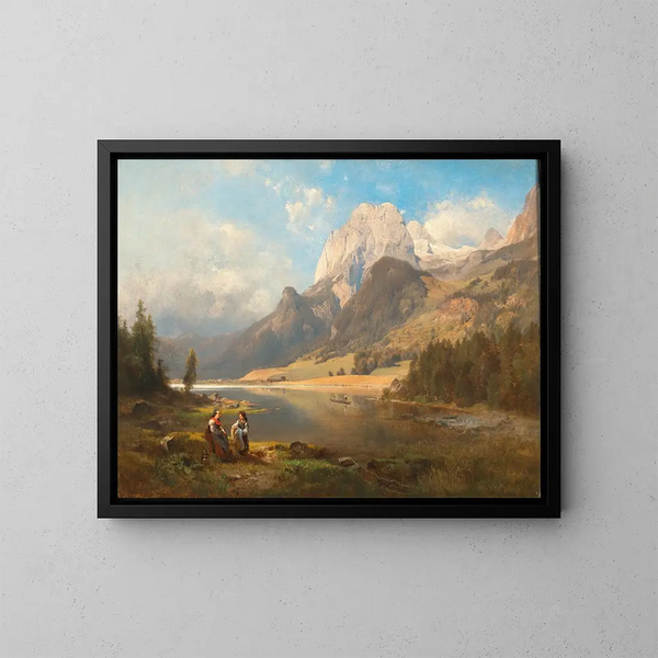 van Partie du Hintersee avec le Mühlsturzhorn, Bavière - Anton Hansch — ingelijst kunstwerk aan de muur