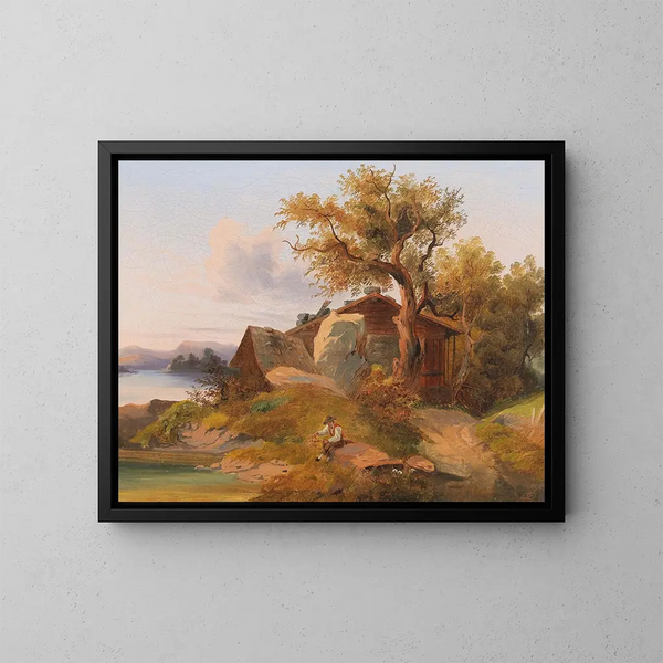 Rust aan de rand van de beek - Anton Hansch — ingelijst kunstwerk aan de muur