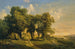onder de lindebomen, avondlandschap - Anton Hansch — weergave van het kunstwerk