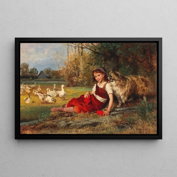 Anton Heinrich Dieffenbach - A Young Goose Girl Resting.webp