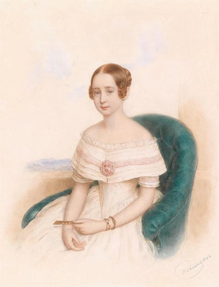 Anton Hhnisch - Bildnis einer jungen Dame in weiem Kleid.webp