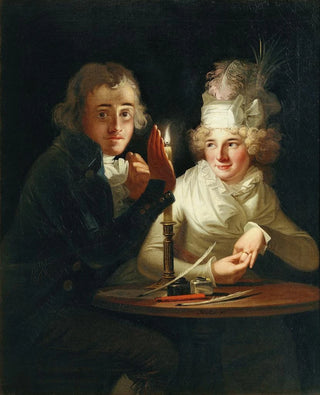 Anton Hickel - Verlobung bei Kerzenlicht.webp