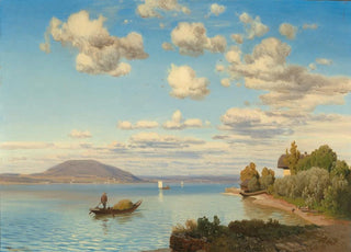 Anton Hlavacek - A Scene on Lake Attersee.webp