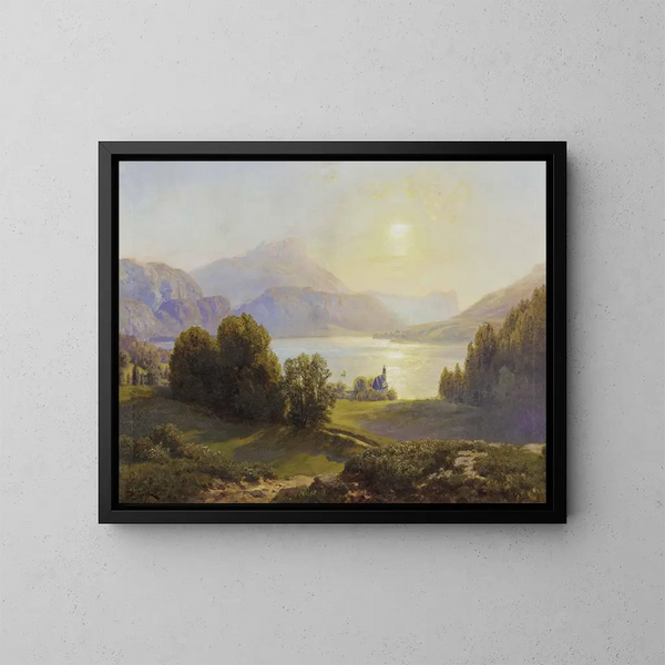 Vue sur un lac alpin - Anton Hlaváček — ingelijst kunstwerk aan de muur