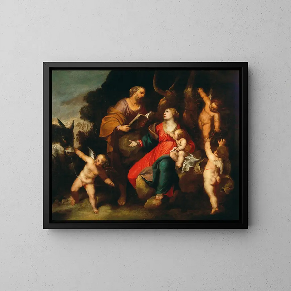 De rust tijdens de vlucht naar Egypte - Anton Maria Vassallo — ingelijst kunstwerk aan de muur