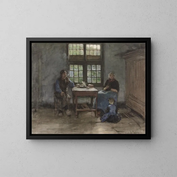 Binnenhuis in Larens - Anton Mauve — ingelijst kunstwerk aan de muur