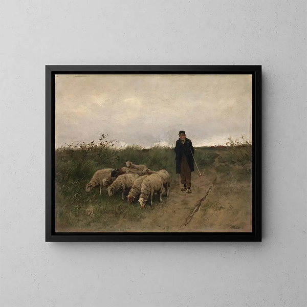 herders en schapen - Anton Mauve — ingelijst kunstwerk aan de muur