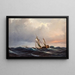 Een schip op volle zee bij zonsondergang - Anton Melbye — ingelijst kunstwerk aan de muur