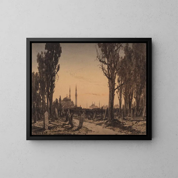Cimetière turc de Scutari - Anton Melbye — ingelijst kunstwerk aan de muur