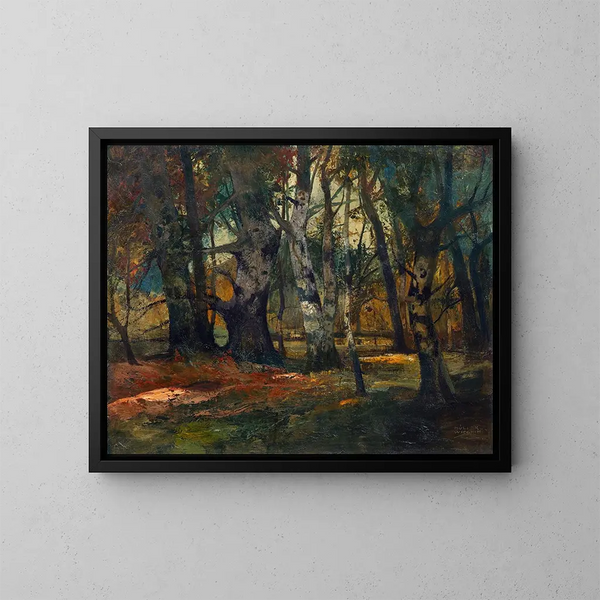 Herfstbos - Anton Müller-Wischin — ingelijst kunstwerk aan de muur