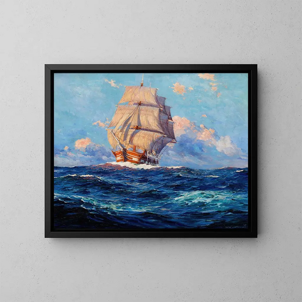 Zeilkunst - Anton Otto Fischer — ingelijst kunstwerk aan de muur