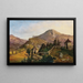 scène in Salzburg, uitzicht op Gaisberg, Nockstein en Kapuzinerberg - Anton Reiffenstuhl — ingelijst kunstwerk aan de muur