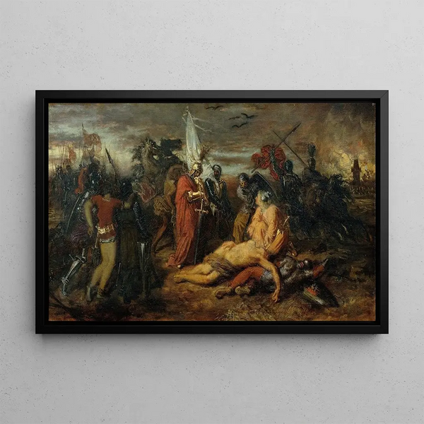 Anton Romako - Rudolf von Habsburg an der Leiche Pemysl Ottokars Knig von Bhmen.webp
