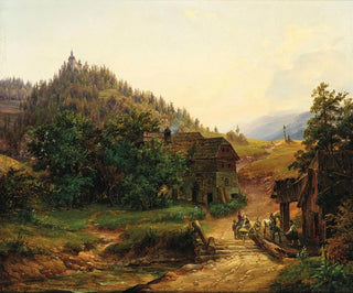 Anton Schiffer - A Footbridge near Rthelstein Castle in Styria.webp