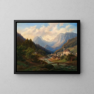 Anton Schiffer - Fernsicht von der Ramsau bey Berchtesgaden gegen den Hirschbhel und Mhlsturzhrner.webp