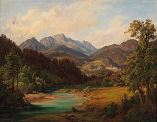 Landschap met klooster - Anton Schiffer — weergave van het kunstwerk