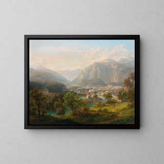 Anton Schiffer - View from the New Schmolnau to the Kreuzstein on the Traun  towards Lauffen the Dachstein Ischl Upper Austria.webp