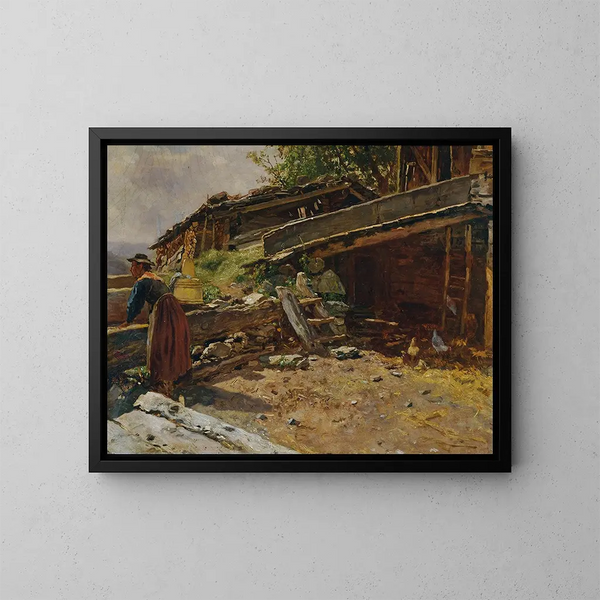 Fontaine chez le Wolferlbauer à Bruck-Fusch - Anton Schrödl — ingelijst kunstwerk aan de muur