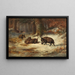 Zwanen in een winterbos - Anton Weinberger — ingelijst kunstwerk aan de muur