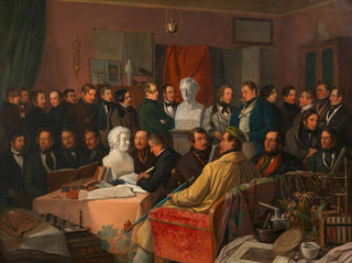 Anton von Perger - Das Treffen der Knstler und Gelehrtengesellschaft Concordia im Atelier des Malers Anton Ritter von Perger.webp