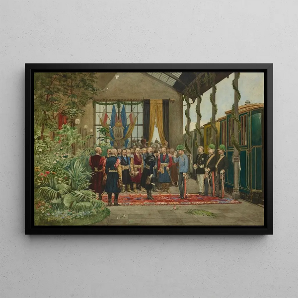 Antoni Kozakiewicz - The Emperor Welcomed at the Train Station in Lviv from the Series Inspection Trip of Emperor Franz Joseph I Around Galicia in September 1880.webp