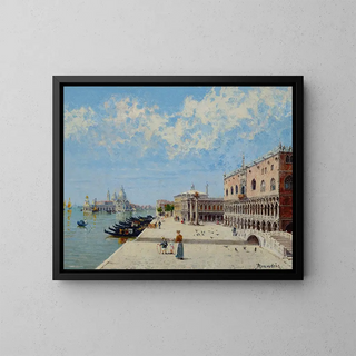 Antonietta Brandeis - Figures by the Molo with the Libreria the Punta della Dogana and Santa Maria della Salute beyond.webp