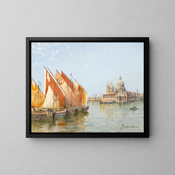 Bateaux de pêche à Venise - Antonietta Brandeis — framed artwork on a wall