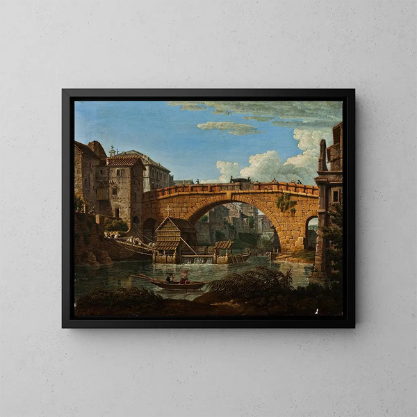 Pont Cestio in Rome - Antonio Aquaroni — ingelijst kunstwerk aan de muur