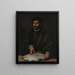 portret van een man met een Hebreeuwse tafel - Antonio Campi — ingelijst kunstwerk aan de muur