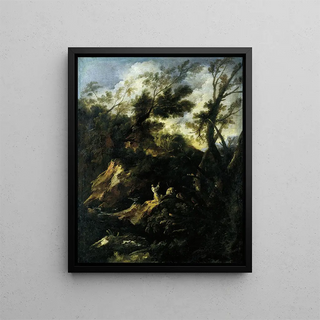 Antonio Francesco Peruzzini - Landscape with Two Praying Monks.webp