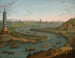 Een caprice met de ambassadeur van Frankrijk die het paleis van de koning van Siam nadert in een staatseboot in oktober 1685 - Antonio Joli — weergave van het kunstwerk