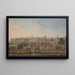 Napels Piazza Trieste e Trento met een markt gezien vanaf een balkon van het Koninklijk Paleis - Antonio Joli — ingelijst kunstwerk aan de muur