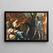 a group of figures with musicians and a young boy - Antonio Zanchi — framed artwork on a wall