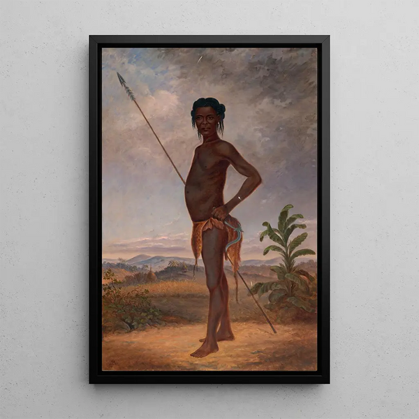 van de man Niam-Niam - Antonio Zeno Shindler — ingelijst kunstwerk aan de muur