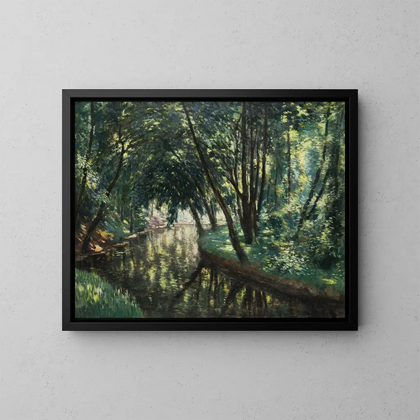 Natuurschilderij in bos - Antonín Hudeček — ingelijst kunstwerk aan de muur