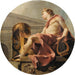 Apollon zittend met een lier voor een Athener en een slang - Charles-André van Loo — gepresenteerd in een interieur