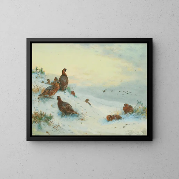 Einde van het seizoen - Archibald Thorburn — ingelijst kunstwerk aan de muur