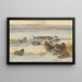 Mallard and Teal on a snowy marsh - Archibald Thorburn — framed artwork on a wall