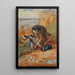 Peregrine falcon and mallard duck on a sandbank - Archibald Thorburn — framed artwork on a wall