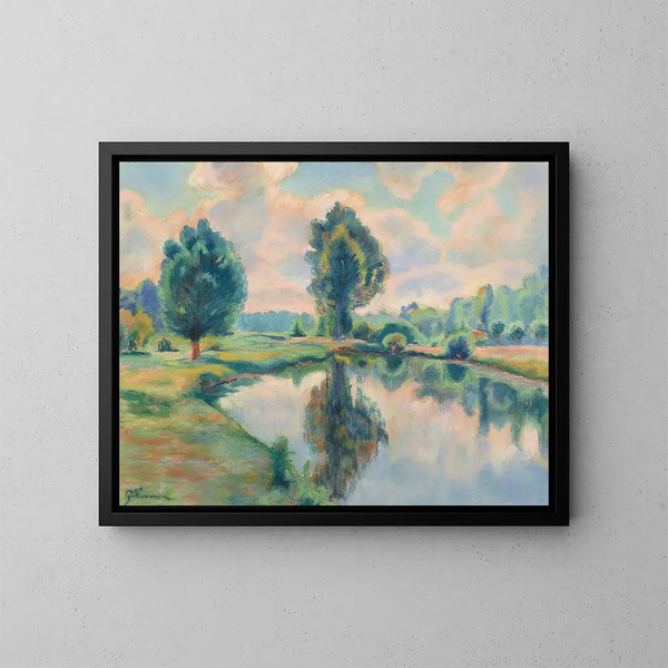 Rivieroever - Armand Guillaumin — ingelijst kunstwerk aan de muur