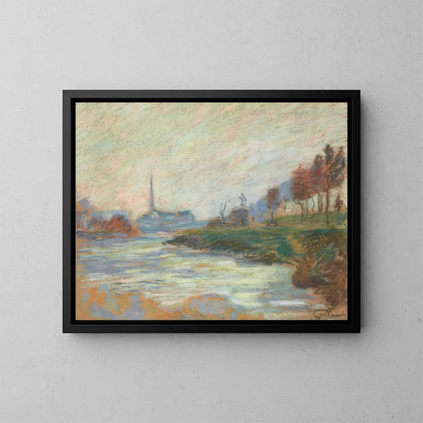 Confluent van de Marne en de Seine in Frankrijk - Armand Guillaumin — ingelijst kunstwerk aan de muur