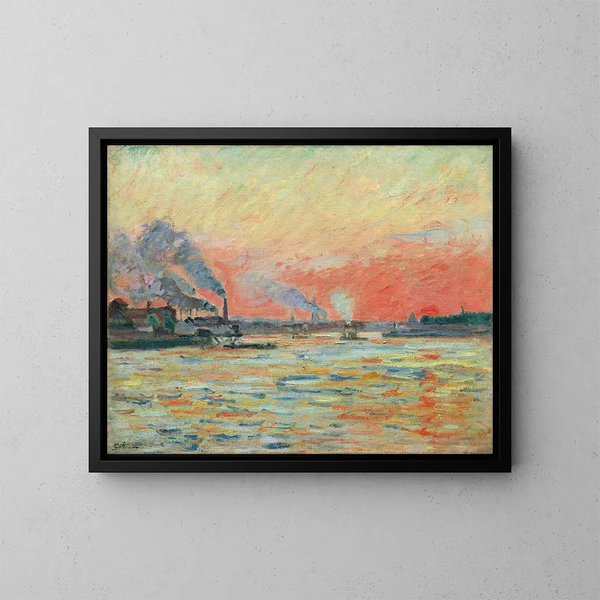 Confluente van de Seine en de Marne in Ivry - Armand Guillaumin — ingelijst kunstwerk aan de muur