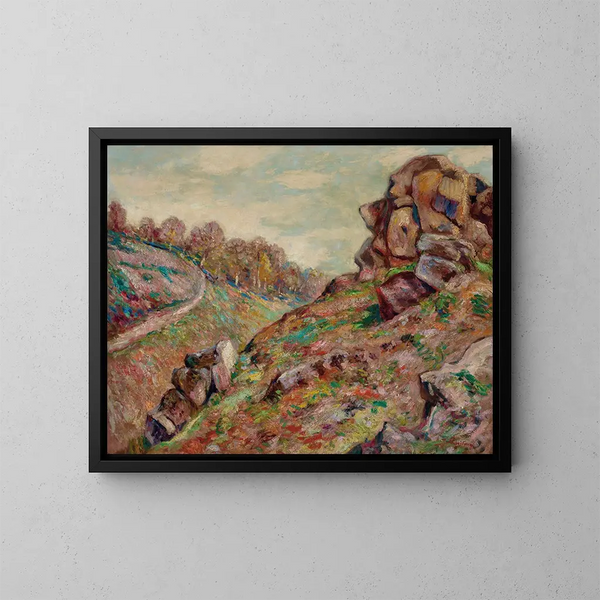 Hoogte van de Steen, landschap van de Creuse - Armand Guillaumin — ingelijst kunstwerk aan de muur