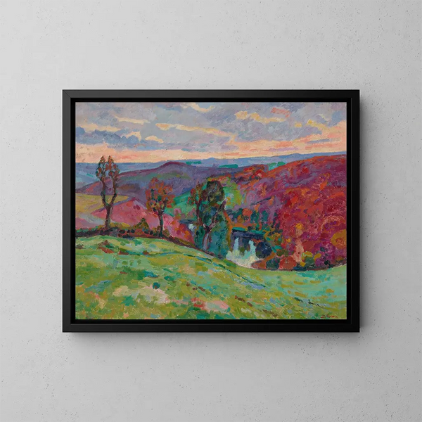 De vallei van de Creuse en de Puy Barriou - Armand Guillaumin — ingelijst kunstwerk aan de muur